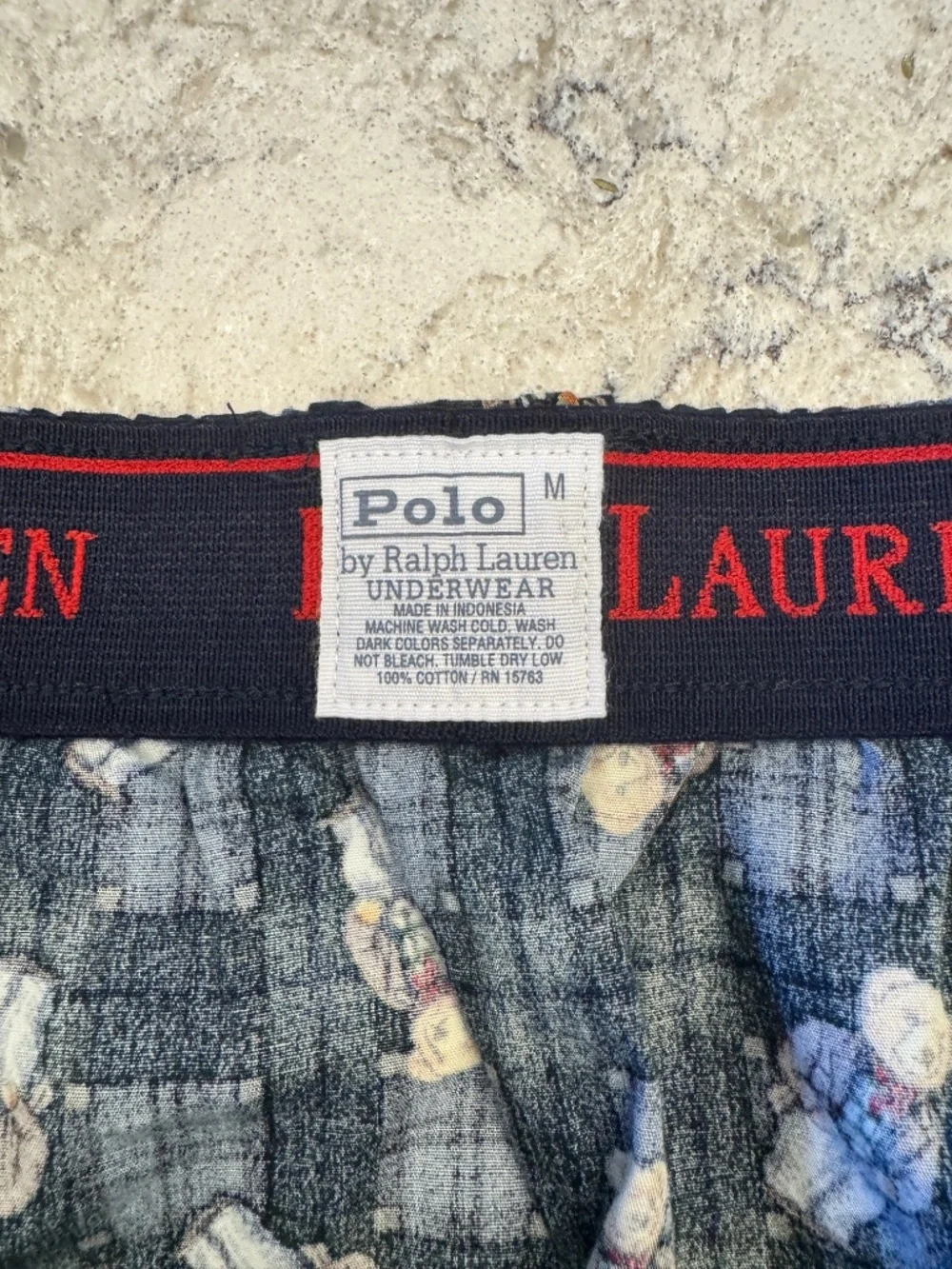 Vintage‎ Men's Polo by Ralph Lauren Medium Plaid Boxer Shorts with Teddy Bears